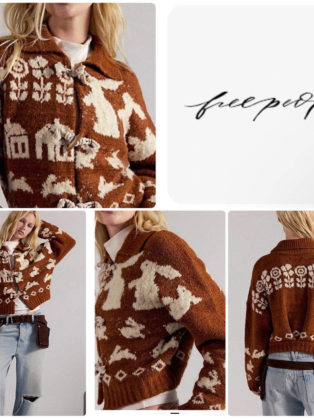 Free People Home Sweet Home CardiganToggle-Knit